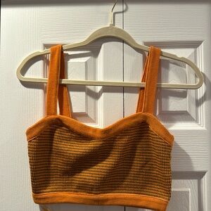 Orange/brown Zara crop top